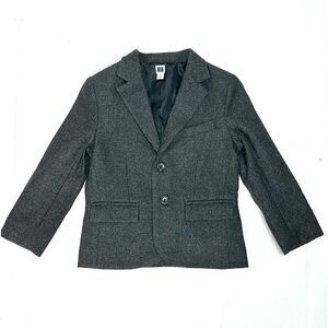 Janie and Jack Wool Blend Blazer Suit Jacket Gray with Elbow Patches sz 4